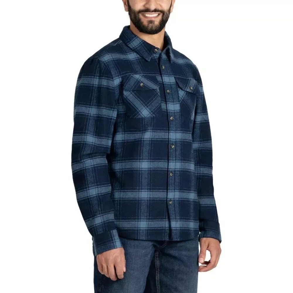 Colorado Clothing Men's‎ XL Blue Plaid Flannel Long Sleeve Button Down Shacket